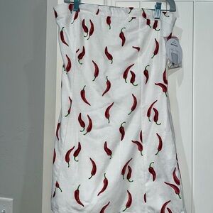 Jessica Simpson White and Red Chili Pepper Mini Dress